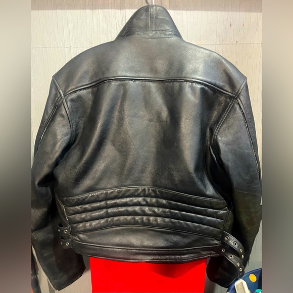 Vintage 100% Leather “Easy Rider” Motorcycle Jacket Sz L - Picture 7 of 11